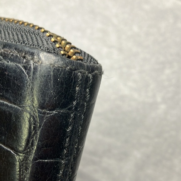 Coach Madison Black Embossed Croc zip around accordion wallet. - Picture 7 of 10